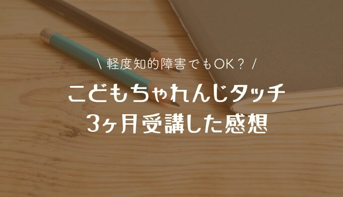 【年長4～6月】こどもちゃれんじタッチの受講感想【軽度知的障害】